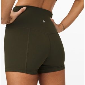 Olive green lululemon high wasted boogie shorts